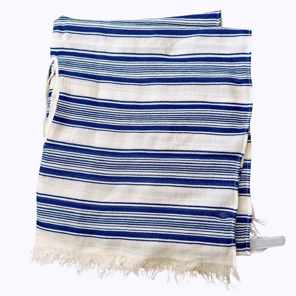 NWT J Crew Women's Summerweight Cape Scarf in Blue Stripe - Picture 4 of 6